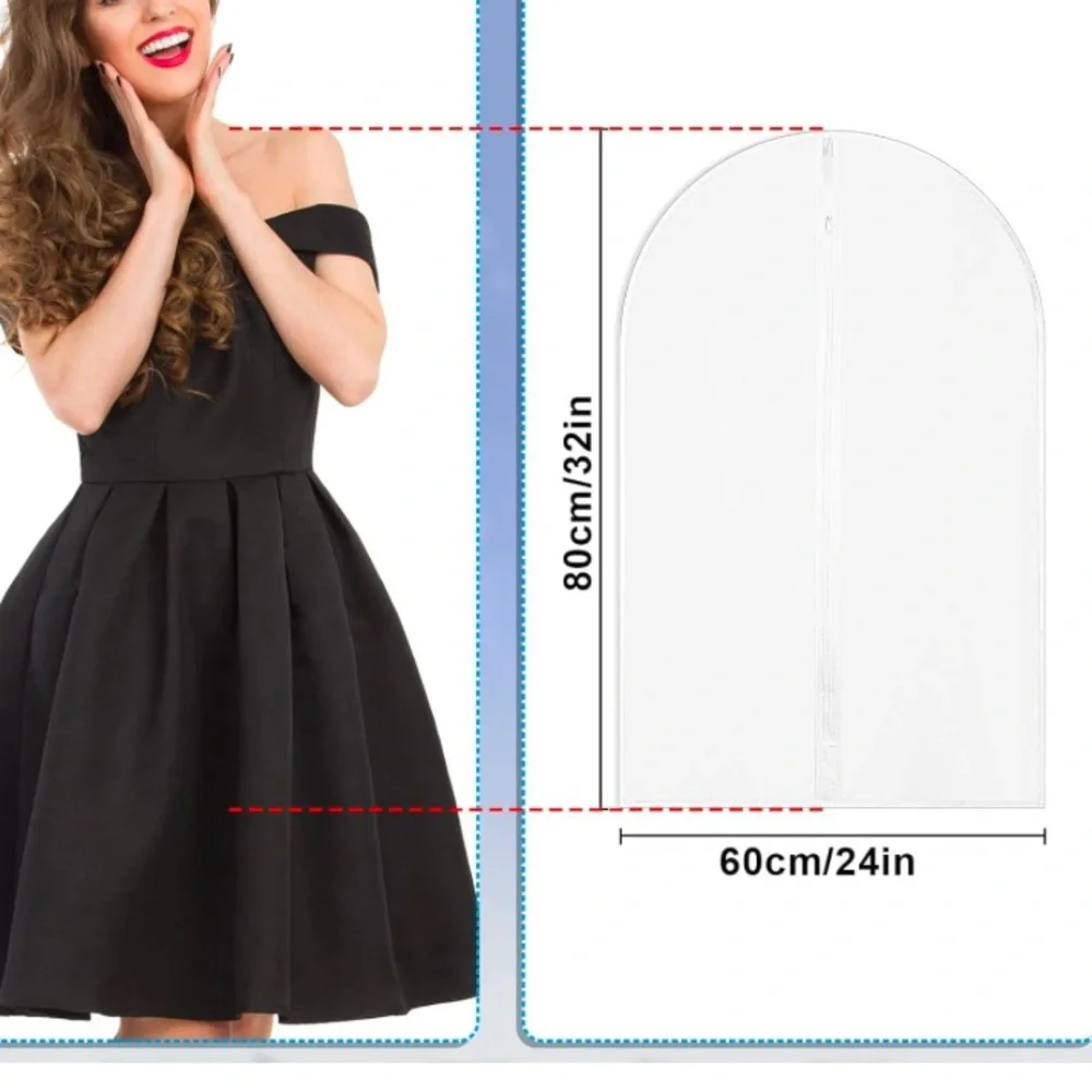 Garment Bags, white zippered,60*80cm or 24” x 32”, 10 pcs.New in Package